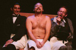 Giles Davies, Shawn Paonessa and David M. Jenkins in Jobsite's The Hound of the Baskervilles. (Photo by Crawford Long.)