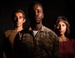 (L-R) Giles Davies, Robert Richards Jr., and Tatiana Baccari in Jobsite's Othello.