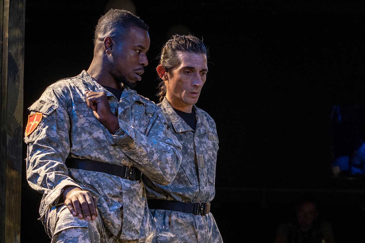 (L-R) Robert Richards Jr. and Giles Davies in Jobsite's Othello. (Photo by Pritchard Photography.)