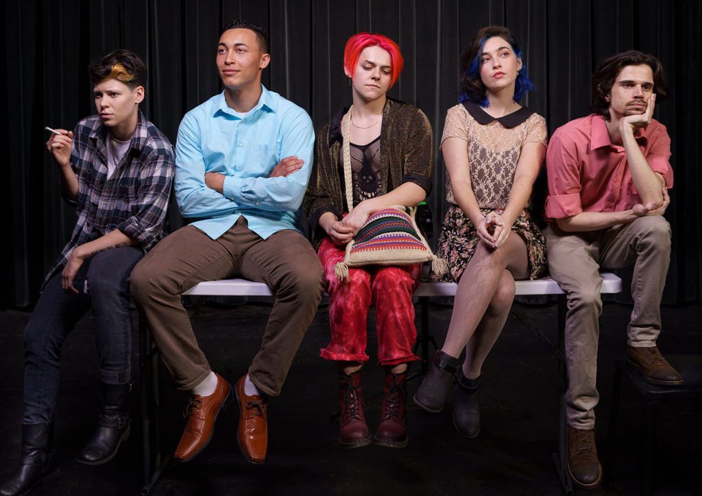 (L-R) Newt Miranda, Darius Autry, Martin Powers, Kayla Witoshynsky & Robert Spence Gabriel in Jobsite's Romeo & Juliet.