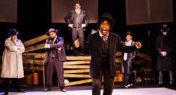 (L-R) Colleen Cherry, Spencer Meyers, Derrick Phillips, Andresia Moseley, Katrina Stevenson and Hugh Timoney in Jobsite's The Resistible Rise of Arturo Ui. (Photo: Ned Averill-Snell.)