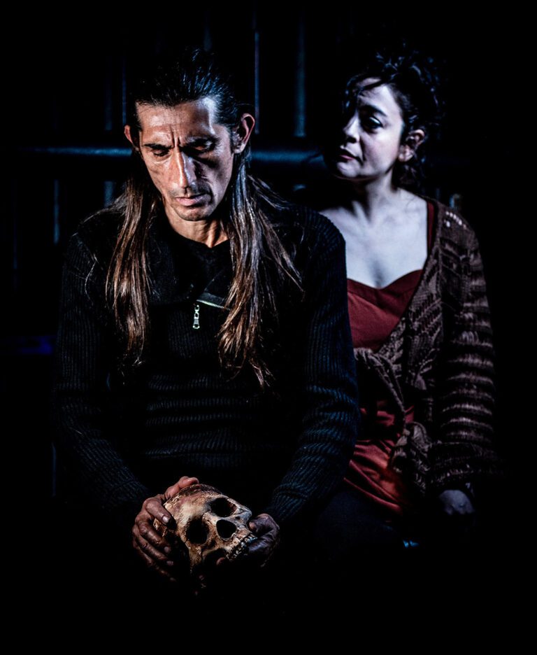 Giles Davies and Carla Corvo in Jobsite's Hamlet. (Photo: Ned Averill-Snell)