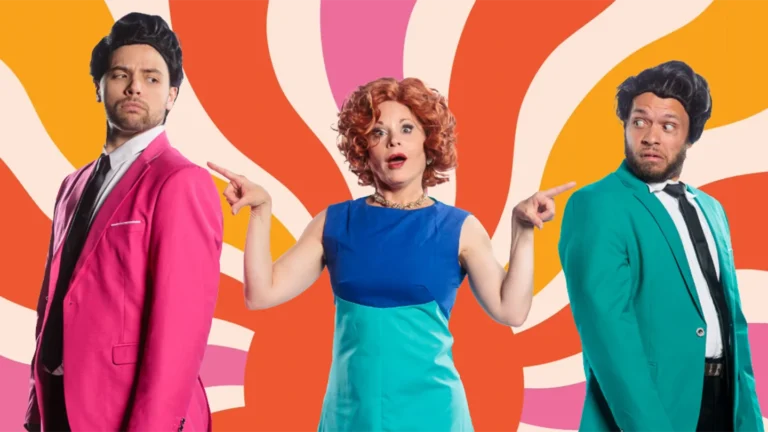 (L-R) Nicholas Perez-Hoop, Katrina Stevenson, and Donovan Whitney in Jobsite's The Comedy of Errors. (Photo: James Zambon Productions)