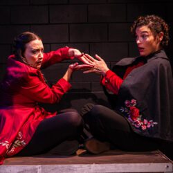 (L-R) Katherine Yacko and Nicole Jeannine Smith in Jobsite's Rosencrantz and Guildenstern are Dead. (Photo: Stage Photography of Tampa (SPOT))