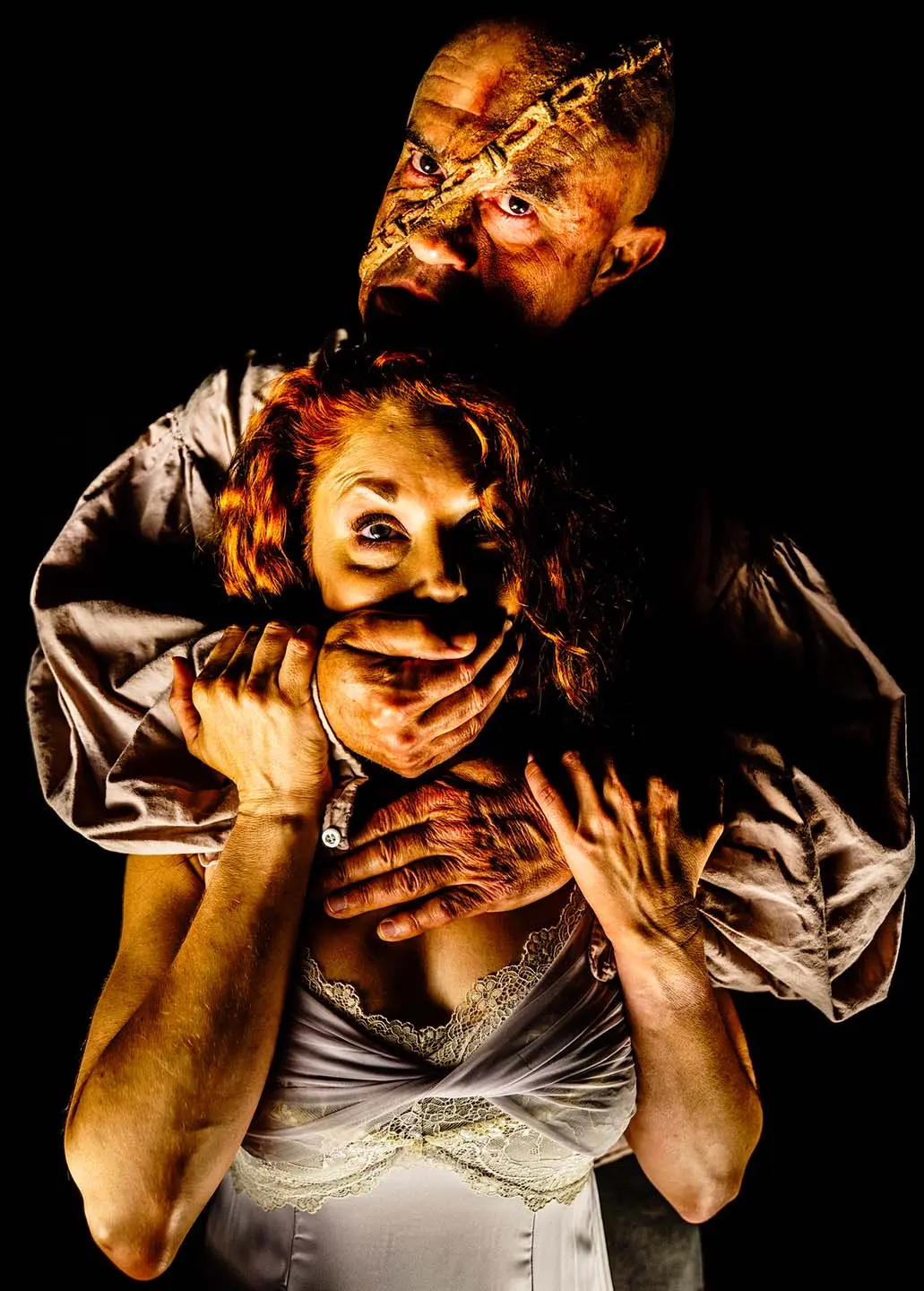 (L-R) Paul J. Potenza and Katrina Stevenson in Jobsite's Frankenstein. (Photo: Stage Photography of Tampa)