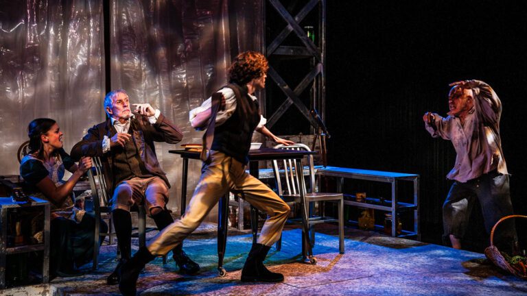 (L-R) Logan Franke, Hugh Timoney, Blake Smallen and Paul J. Potenza in Jobsite's Frankenstein. (Photo: Stage Photography of Tampa)