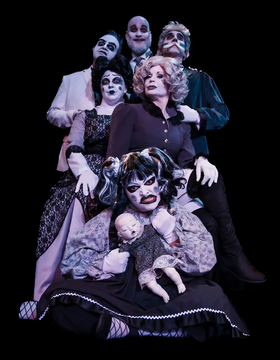 The ensemble of Jobsite's Gorey Stories. (Photo: Stage Photography of Tampa)