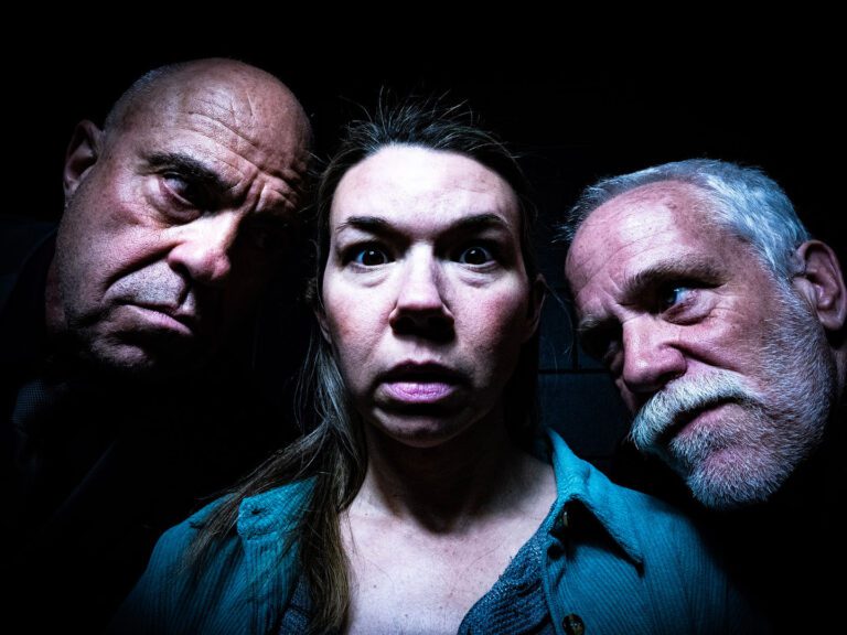 (L-R) Paul J. Potenza, Georgia Mallory Guy and Steven Sean Garland in Jobsite's The Pillowman. (Photo: Stage Photography of Tampa)