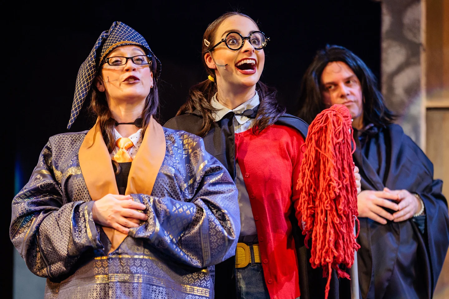 (L-R) Katherine Yacko, Caroline Huerta and Spencer Meyers in Jobsite's Puffs. (Photo: James Zambon Productions)