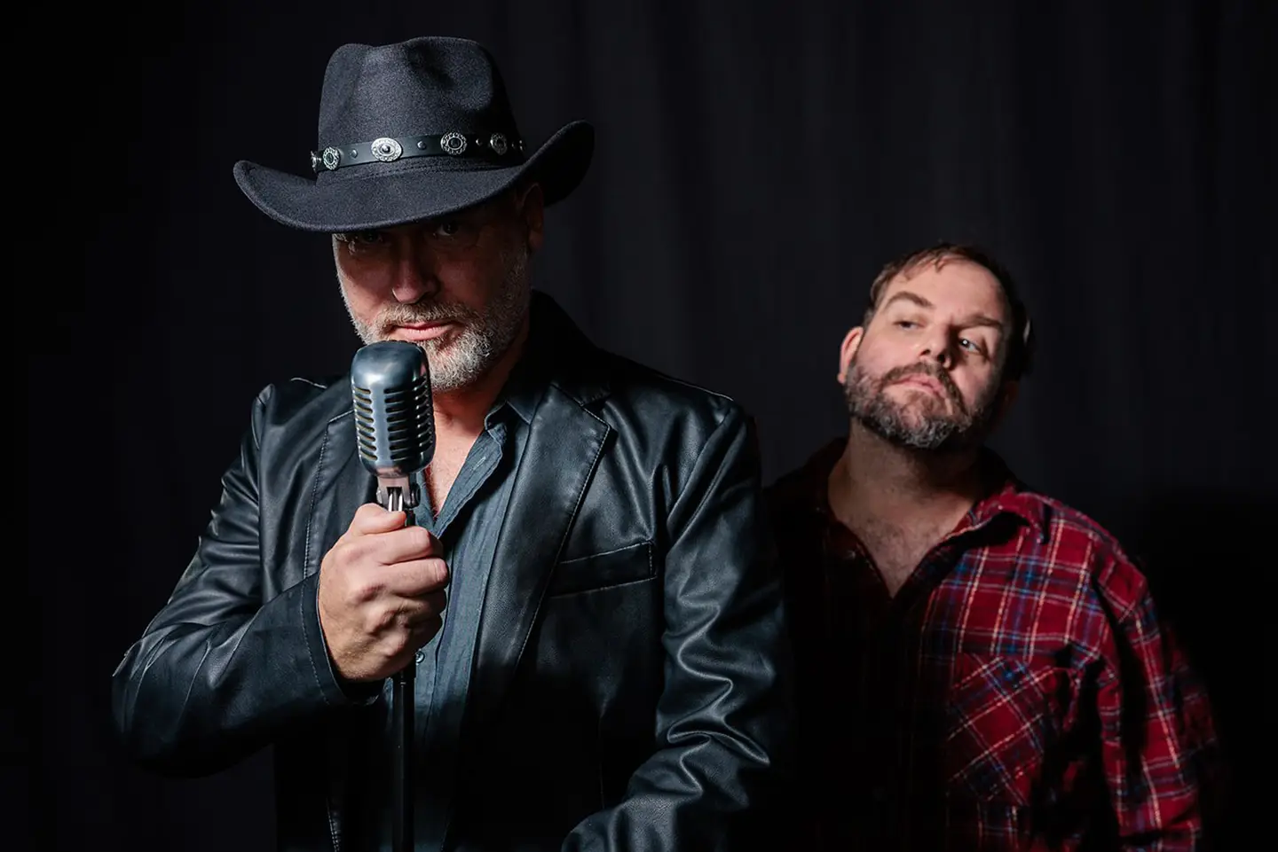 (L-R) Jonathan Harrison and Spencer Meyers in Jobsite's Ghost Brothers of Darkland County. (Photo: James Zambon Productions)